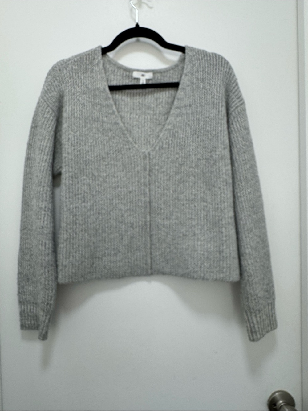 bp Light Gray Ribbed V-Neck Sweater